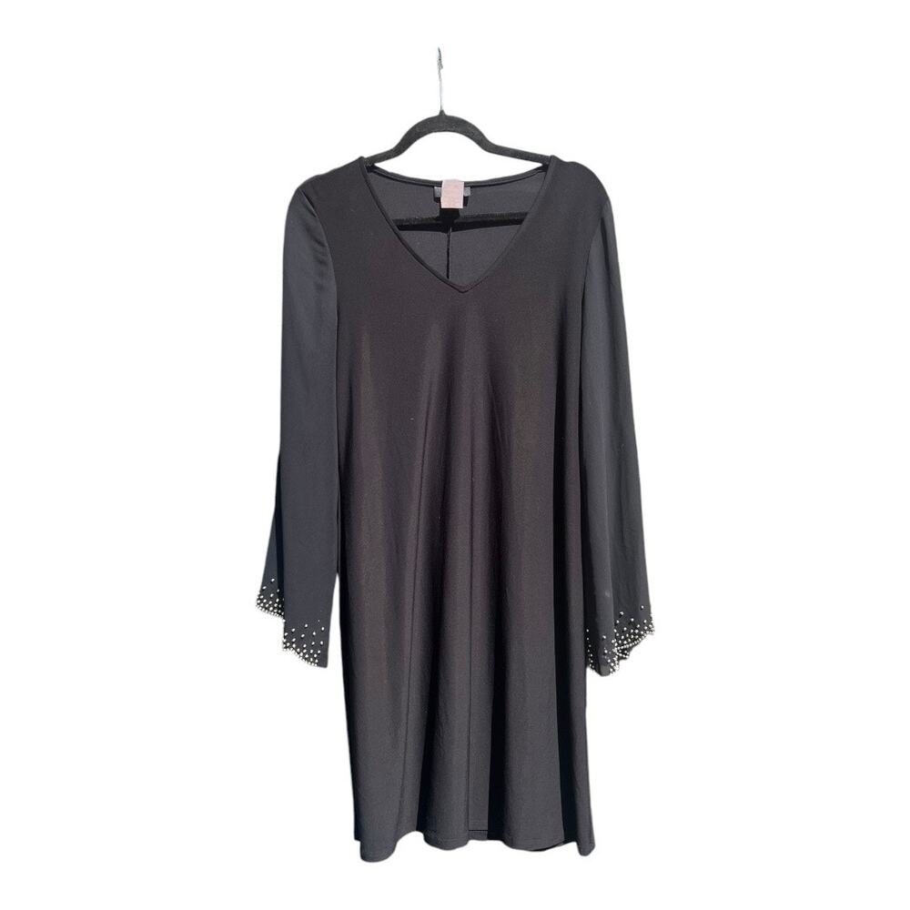 Black MSK Dress Rhinestone 90s Vintage Evening Mini Dress